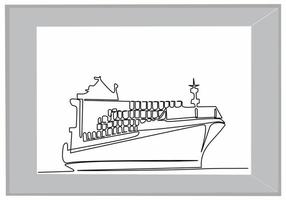 fartyg kontinuerlig linje konst vektor