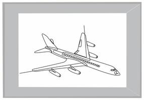 kontinuerlig linje av flygplan vektor