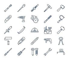 Symbolsatz für Holz- und Tischlerwerkzeuge vektor