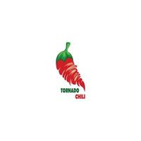 Chili mit Tornado-Logo-Design, Chili kombiniert mit Tornado-Logo, vektor