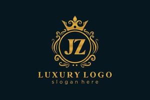 Anfangsbuchstabe jz Royal Luxury Logo Vorlage in Vektorgrafiken für Restaurant, Lizenzgebühren, Boutique, Café, Hotel, heraldisch, Schmuck, Mode und andere Vektorillustrationen. vektor