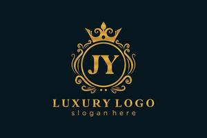 Anfangsbuchstabe JY Royal Luxury Logo Vorlage in Vektorgrafiken für Restaurant, Lizenzgebühren, Boutique, Café, Hotel, Heraldik, Schmuck, Mode und andere Vektorillustrationen. vektor