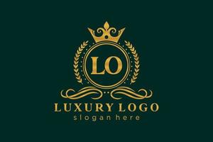 Royal Luxury Logo-Vorlage mit anfänglichem Lo-Buchstaben in Vektorgrafiken für Restaurant, Lizenzgebühren, Boutique, Café, Hotel, Heraldik, Schmuck, Mode und andere Vektorillustrationen. vektor