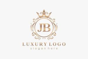 Anfangsbuchstabe jb Royal Luxury Logo Vorlage in Vektorgrafiken für Restaurant, Lizenzgebühren, Boutique, Café, Hotel, heraldisch, Schmuck, Mode und andere Vektorillustrationen. vektor