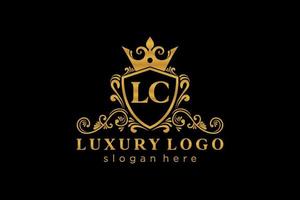 Royal Luxury Logo-Vorlage mit anfänglichem LC-Buchstaben in Vektorgrafiken für Restaurant, Lizenzgebühren, Boutique, Café, Hotel, Heraldik, Schmuck, Mode und andere Vektorillustrationen. vektor