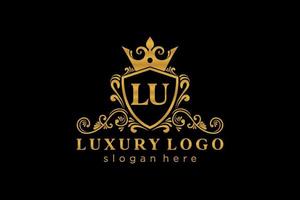 Initial Lu Letter Royal Luxury Logo Vorlage in Vektorgrafiken für Restaurant, Lizenzgebühren, Boutique, Café, Hotel, heraldisch, Schmuck, Mode und andere Vektorillustrationen. vektor