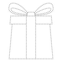 Arbeitsblatt zum Nachzeichnen von Geschenkboxen für Kinder vektor