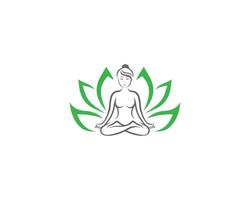 Unendlichkeitsblume Meditation Natur Yoga Linienstil Premium-Vektor-Logo-Design-Konzept. vektor