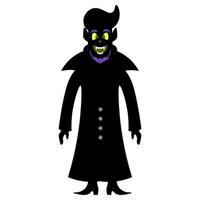 Vampir. Silhouette. Vektor-Illustration. Halloween-Symbol. Graf Dracula. stilvoller Haarschnitt. fabelhafter Charakter. Allerheiligen. wütendes Grinsen. isolierter weißer Hintergrund. vektor