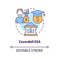 coverdell esa Konzeptsymbol. Offener Account. Kontotyp für Hochschulsparen abstrakte Idee dünne Linie Illustration. isolierte Umrisszeichnung. editierbarer Strich. vektor