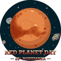 rotes Planet-Day-Logo-Design vektor