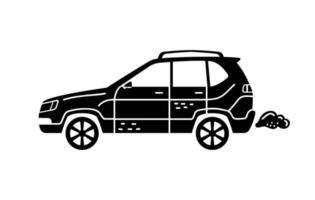 vektor ritad för hand illustration av en bil. personlig fordon.
