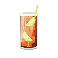 vektorillustration eines alkoholischen clubcocktails. Cuba Libre vektor