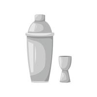 vektor illustration av en shaker och mätning kopp för framställning cocktails.