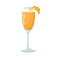 vektorillustration eines alkoholischen clubcocktails. bellini vektor