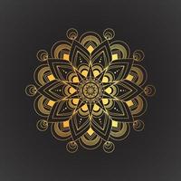Luxus-Mandala-Hintergrund mit Blumenmuster in Goldfarbe vektor