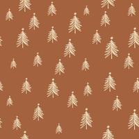boho jul mönster sömlös jul träd. scandinavian jul träd former bakgrund söt hand teckning boho stil. vektor illustration. omslag papper tyg, textil. vinter- högtider skriva ut