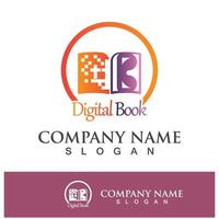 digital bok logotyp ikon teknik vektor