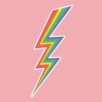 lgbtq-Blitz-Symbol im Retro-Stil. aufkleber lgbt, asexuell, nicht-binär, transgender, genderfluid, pansexuell, bisexuell, genderqueer, polysexuell vektor