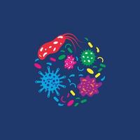 Virus-Vektor-Illustration-Icon-Template-Design vektor