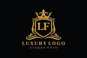 anfängliche lf-Buchstabe königliche Luxus-Logo-Vorlage in Vektorgrafiken für Restaurant, Lizenzgebühren, Boutique, Café, Hotel, heraldisch, Schmuck, Mode und andere Vektorillustrationen. vektor