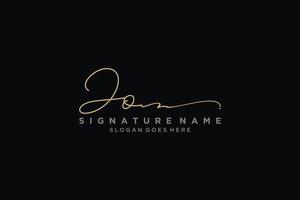 Anfangsbuchstabe Jo Brief Signatur Logo Vorlage elegantes Design Logo Zeichen Symbol Vorlage Vektor Icon