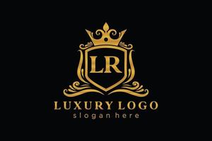 Anfangsbuchstabe Lr Royal Luxury Logo Vorlage in Vektorgrafiken für Restaurant, Lizenzgebühren, Boutique, Café, Hotel, heraldisch, Schmuck, Mode und andere Vektorillustrationen. vektor