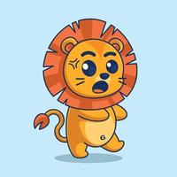 süßer Löwe ist wütender Cartoon vektor