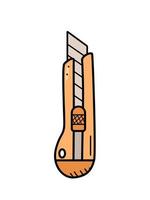 brevpapper kniv klotter vektor illustration. tecknad serie klämma konst för brevpapper, konstruktion eller skola förnödenheter. isolera på vit.