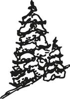 Weihnachtsbaum Skizze Symbol Vektor Weihnachten Winter