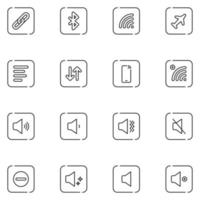 Symbolsatz für die mobile Einstellungslinie vektor