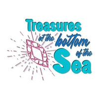 Meerjungfrauenkarte mit handgezeichneten Meereselementen und Schriftzügen. inspirierendes Zitat über das Meer. mythisch vektor