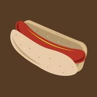 Hot-Dog-Vektorillustration für Grafikdesign und dekoratives Element vektor