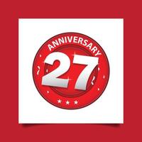 27 årsdag logotyp vektor