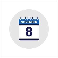 Kalenderdatumssymbol. Tag des Monats-Symbols. Datum des Veranstaltungsplans. Termin. planer agenda, kalendermonat november zeitplaner und zeitplaner. Tageserinnerung. Vektorsymbol vektor