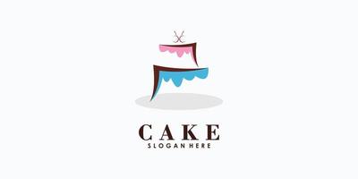 kaka logotyp design vektor med kreativ begrepp för din kaka affär