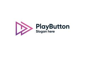 Video-Musik-Play-Button-Logo-Design vektor