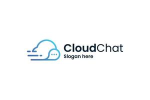 Cloud-Chat-Internet-Technologie elegantes Logo-Design vektor