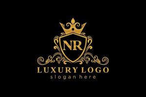 Anfangsbuchstabe nr Royal Luxury Logo Vorlage in Vektorgrafiken für Restaurant, Lizenzgebühren, Boutique, Café, Hotel, Heraldik, Schmuck, Mode und andere Vektorillustrationen. vektor