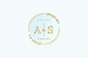 Initiale als Schönheitsmonogramm und elegantes Logo-Design Handschrift-Logo der Erstunterschrift, Hochzeit, Mode, Blumen und Pflanzen mit kreativer Vorlage. vektor