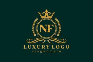 Initial nf Letter Royal Luxury Logo Vorlage in Vektorgrafiken für Restaurant, Lizenzgebühren, Boutique, Café, Hotel, heraldisch, Schmuck, Mode und andere Vektorillustrationen. vektor