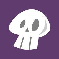 Totenkopf-Symbol im Cartoon-Stil. halloween-konzept, horror, objekt, wissenschaft usw. flache vektorillustration vektor