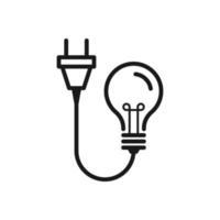 Glühbirnen-Licht-Vektor-Symbol. Beleuchtung elektrische Lampe. Strom, Glanz. Glühbirne Symbol Vektor Illustration. Farbe editierbar