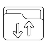 Einzigartiges Design-Symbol der Ordnerübertragung vektor