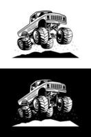 Monstertruck-Illustrationsdesignvektor vektor