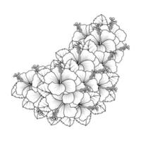 reste sig av sharon blomma färg sida illustration med linje konst stroke av svart och vit hand dragen vektor