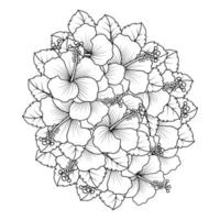 reste sig av sharon blomma färg sida illustration med linje konst stroke av svart och vit hand dragen vektor