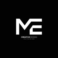 brev m e kreativ design logotyp vektor