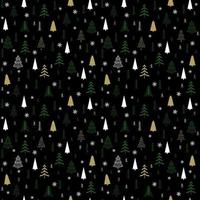 Nahtloser Weihnachtshintergrund mit dekorativen Weihnachtsbäumen und Schneeflocken vektor