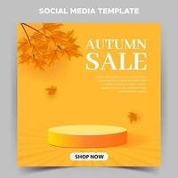 Herbst Sale Banner Social Media Post Vorlage vektor